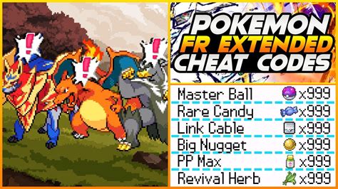 pokemon fire red pokemon cheat codes|pokemon fire red cheats 2022.